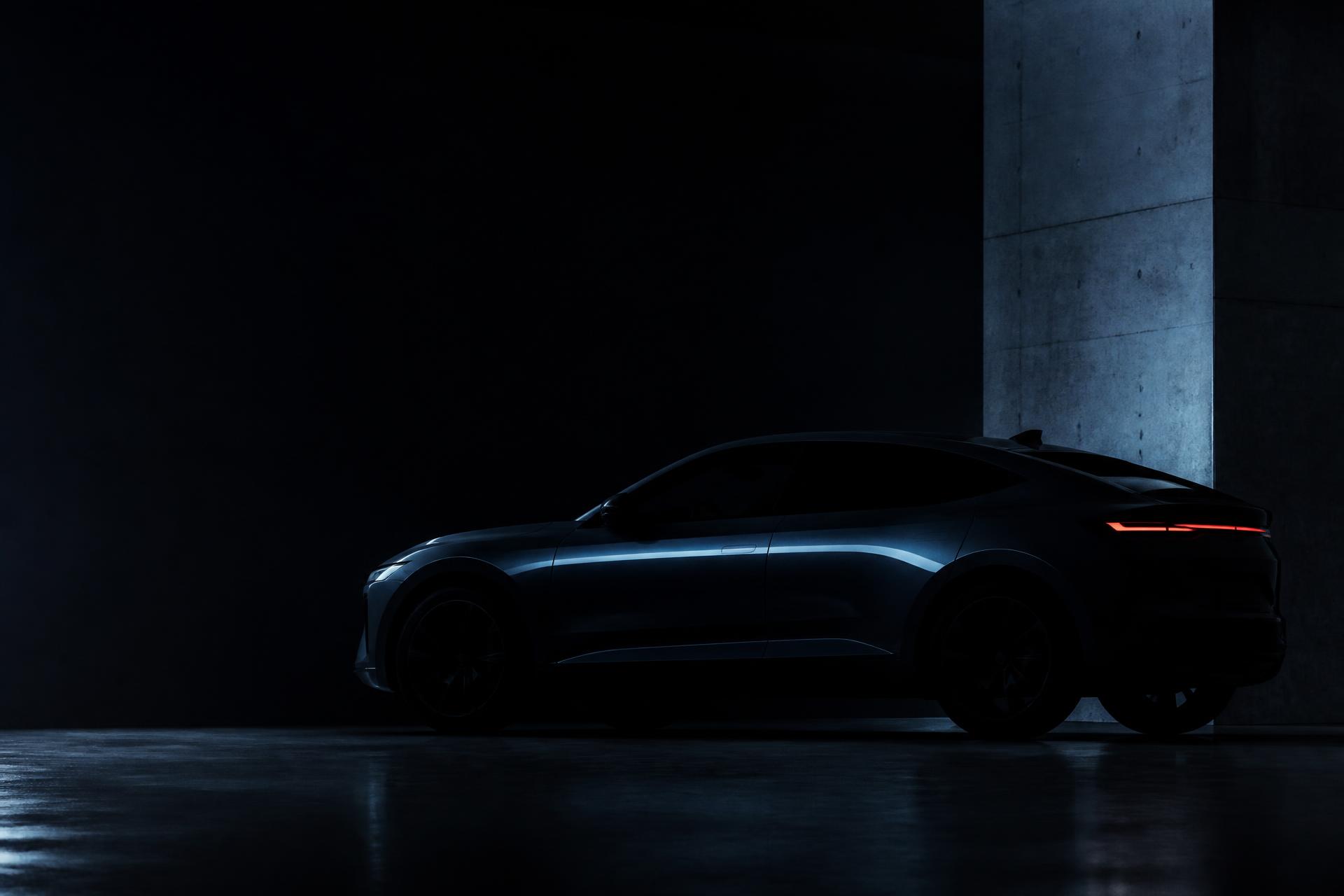 Lichtsignatur eines Elektrofahrzeugs bei Nacht
